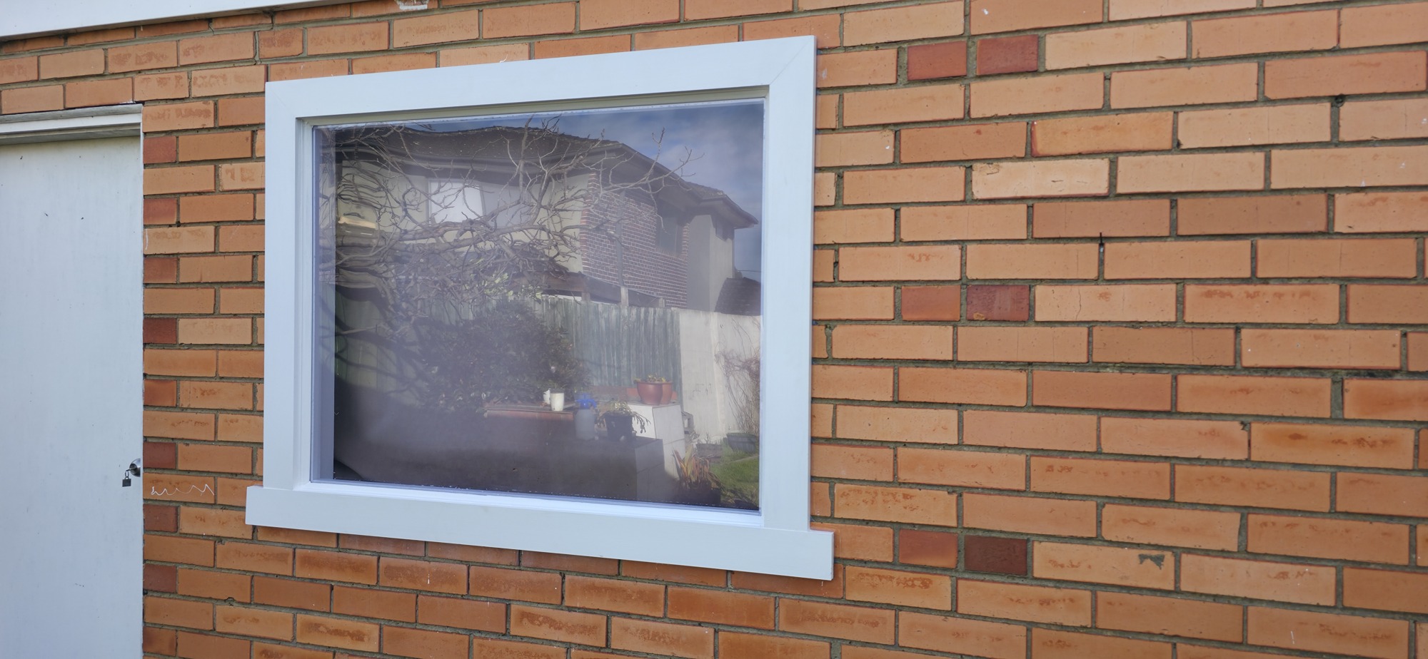 Renewed window frame with a clean white finish